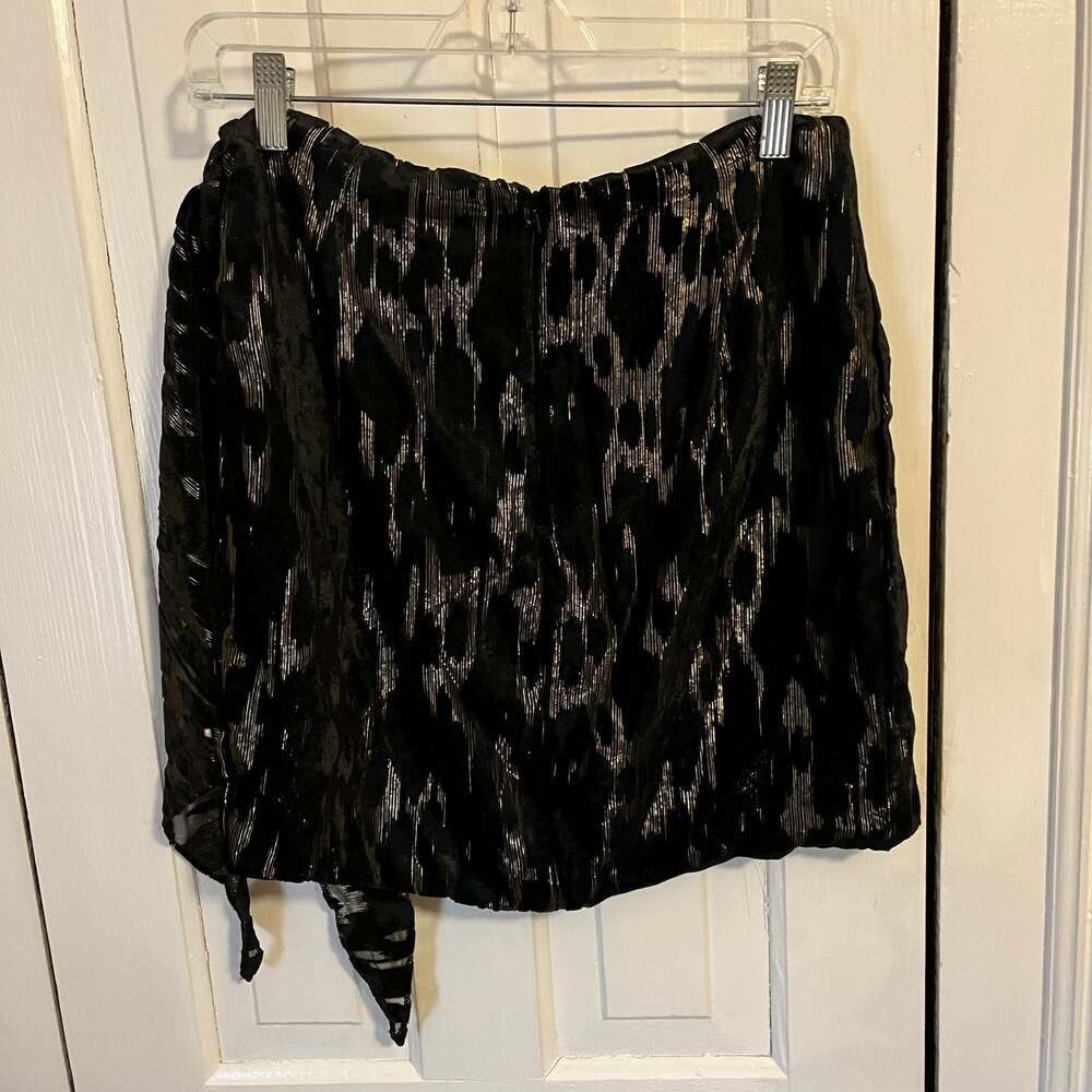 Bardot Black and Gold Lurex Leopard Ariella Mini Skirt Small 6 - Picture 4 of 9